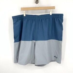 Duluth Trading Men Size 2XL Shorts Swim Trunks Bathing Suit Bottoms Gray Blue 9"
